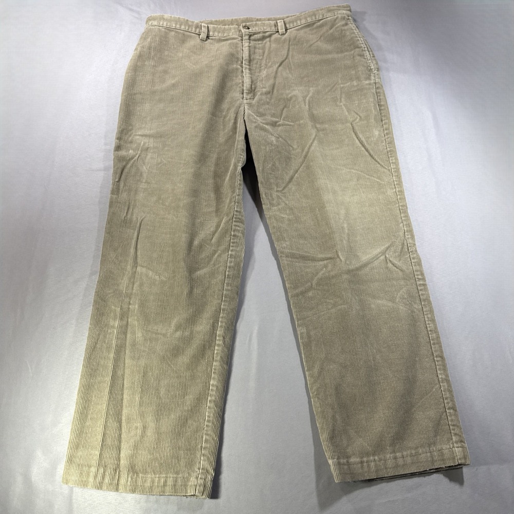 Haggar Generations Mens 40x30 Tan Corduroy Pants Straight Leg Khaki Trousers